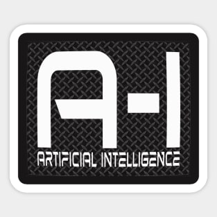 Artifcial Intelligence AI Cool Metallic Grid Logo Sticker